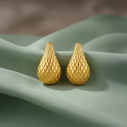 Golden Memorial Teardrop Earrings