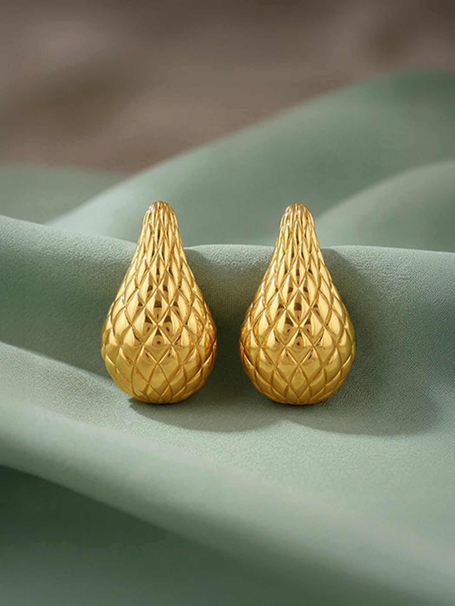 Golden Memorial Teardrop Earrings