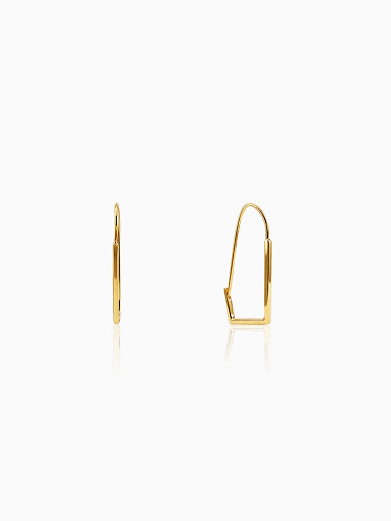 Golden Abstract Hoop Earrings