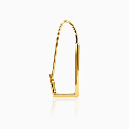 Golden Abstract Hoop Earrings
