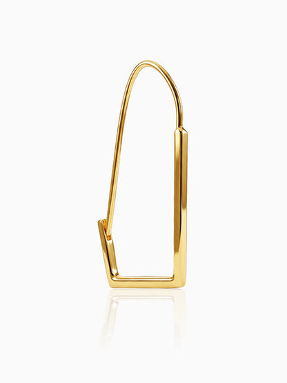 Golden Abstract Hoop Earrings