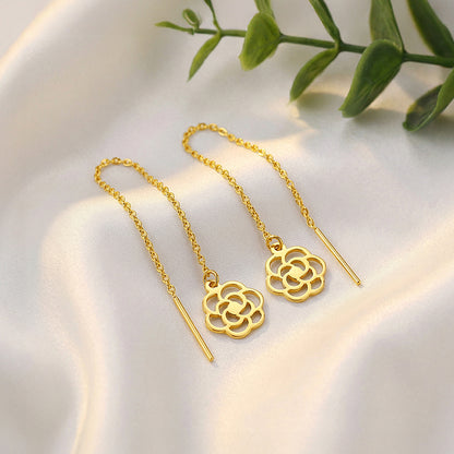 Golden Zivara Rose Sui Dhaga Earrings