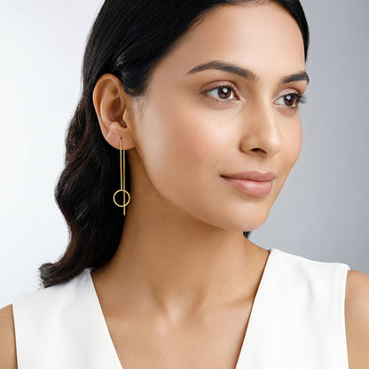 Golden Lunara Loop Sui dhaga Earrings
