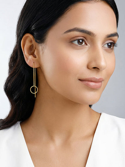 Golden Lunara Loop Sui dhaga Earrings