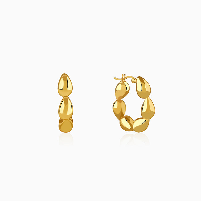 Golden Graceful Twist Hoop Earrings