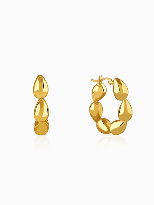 Golden Graceful Twist Hoop Earrings