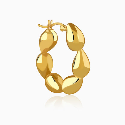Golden Graceful Twist Hoop Earrings