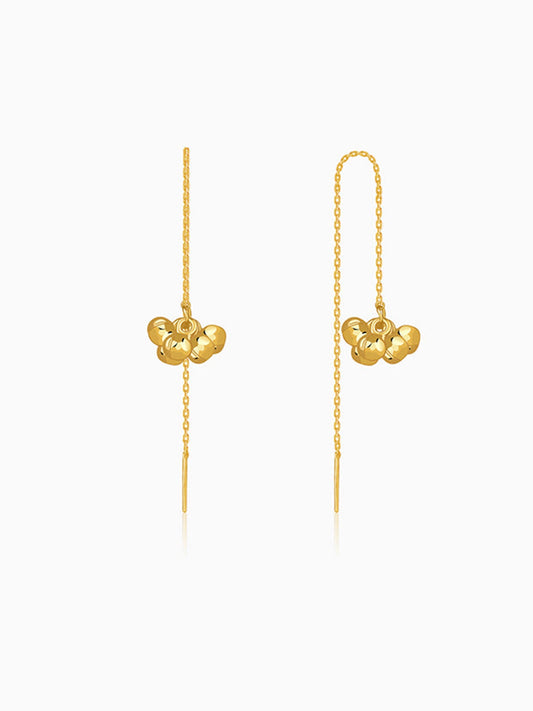 Golden Cute Orb Sui Dhaga Earrings