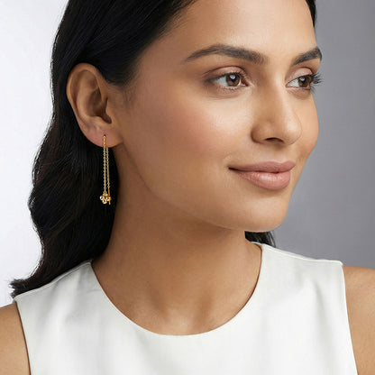 Golden Cute Orb Sui Dhaga Earrings