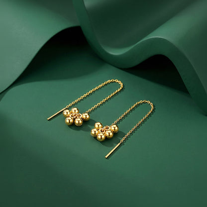 Golden Cute Orb Sui Dhaga Earrings