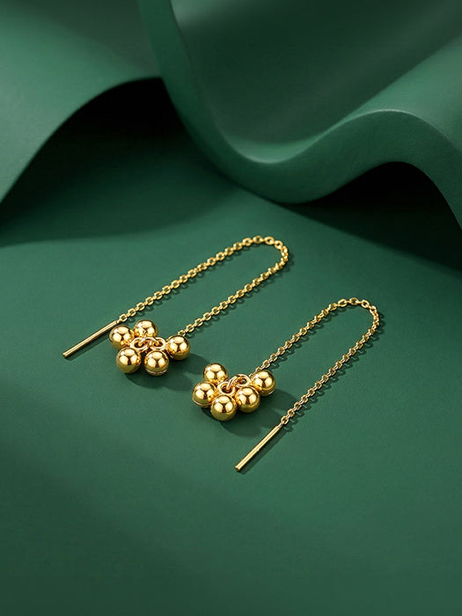 Golden Cute Orb Sui Dhaga Earrings