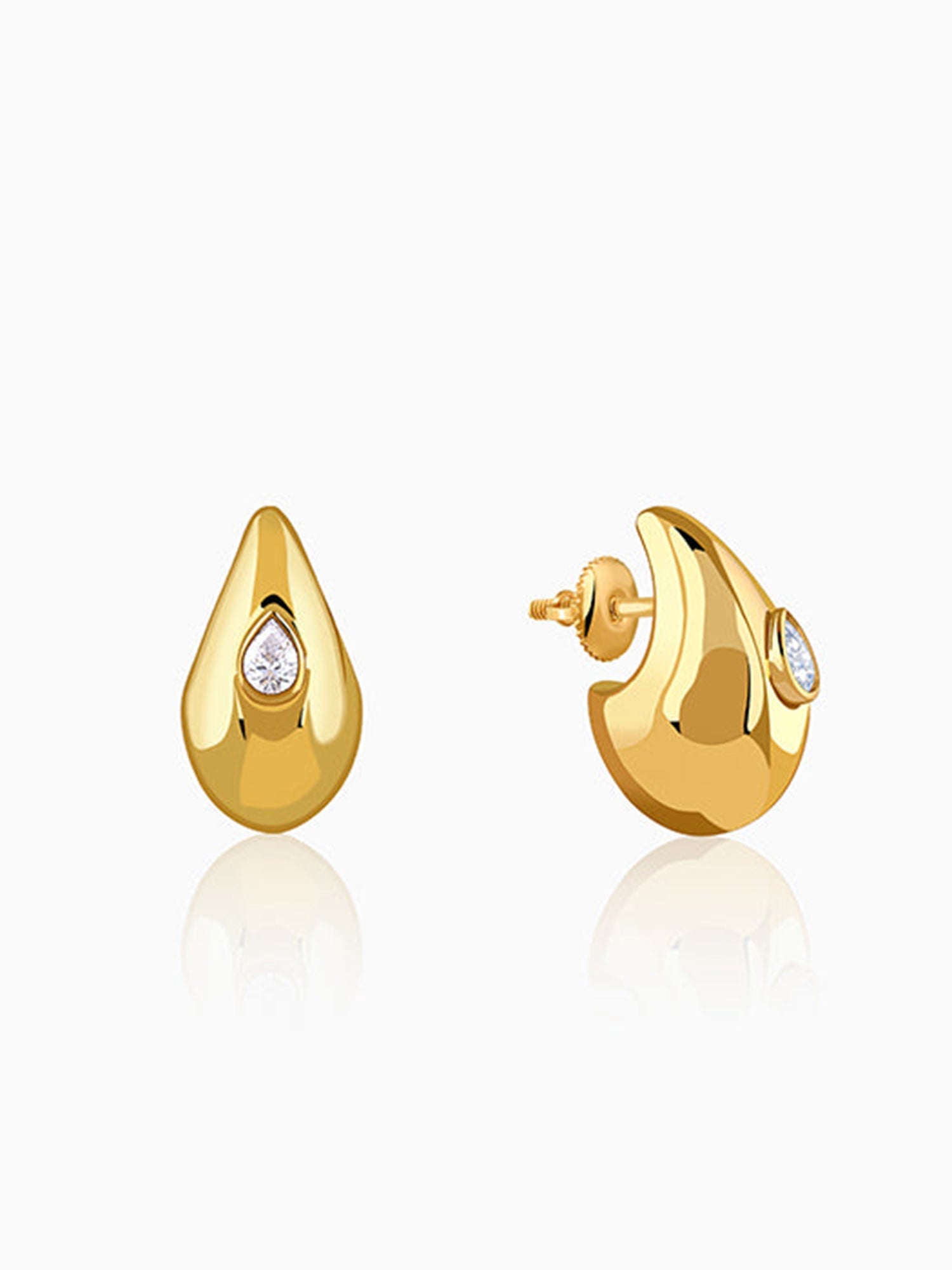 Golden Chunky Teardrop Earrings
