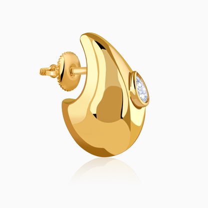 Golden Chunky Teardrop Earrings