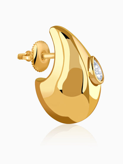 Golden Chunky Teardrop Earrings