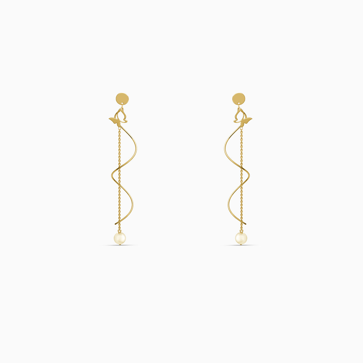 Golden Pearl Reverie Dangler Earrings