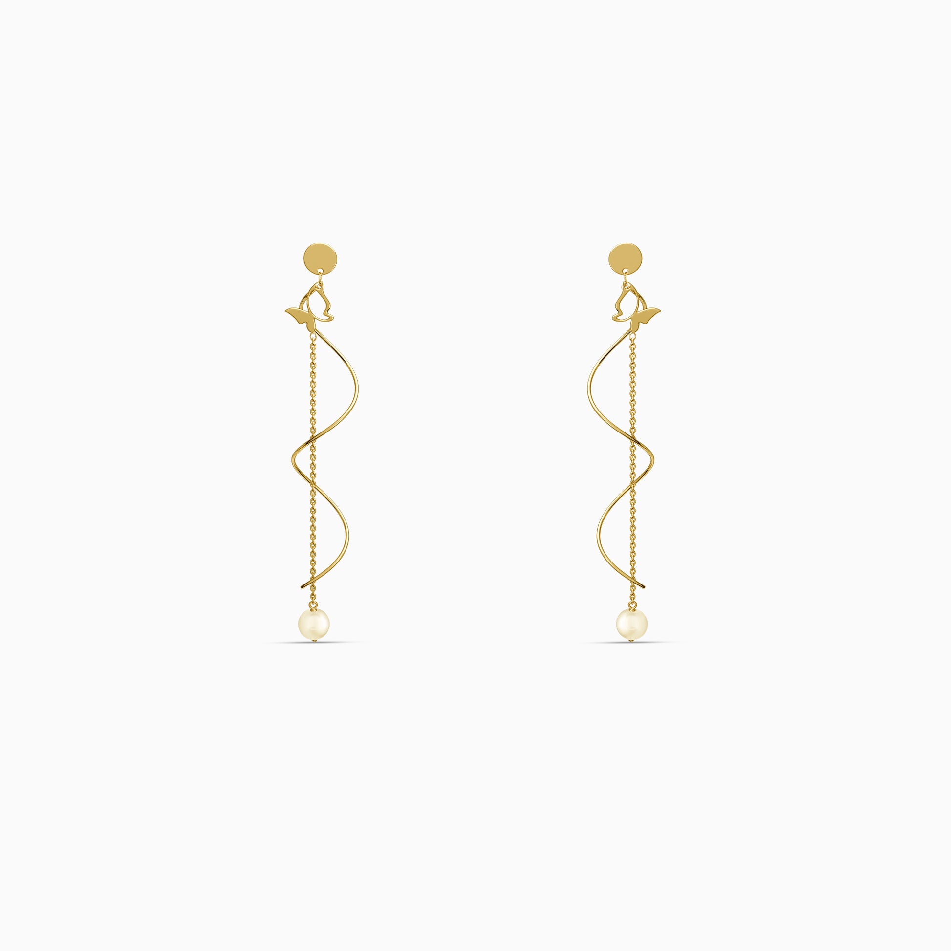 Golden Pearl Reverie Dangler Earrings