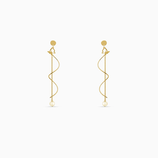 Golden Pearl Reverie Dangler Earrings