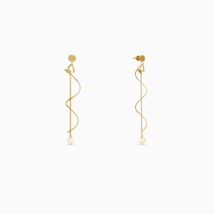 Golden Pearl Reverie Dangler Earrings