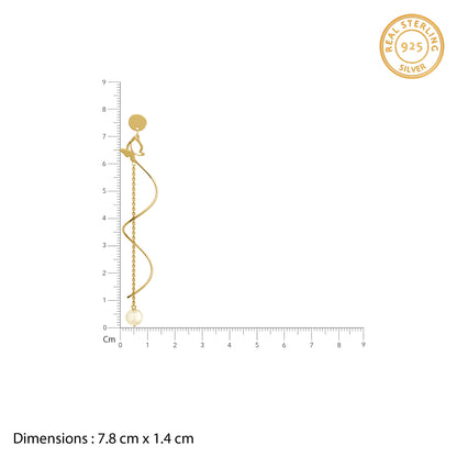 Golden Pearl Reverie Dangler Earrings