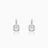 Silver Zircon Halo Earrings