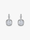 Silver Zircon Halo Earrings
