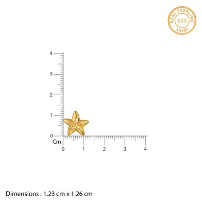 Golden Cute Starfish Studs