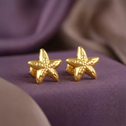 Golden Cute Starfish Studs