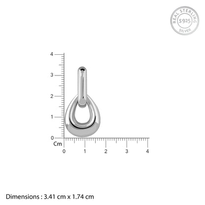 Silver Beauty J Hoop Earrings