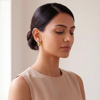 Golden Bubblegum Hoop Earrings