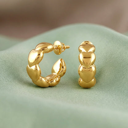 Golden Bubblegum Hoop Earrings