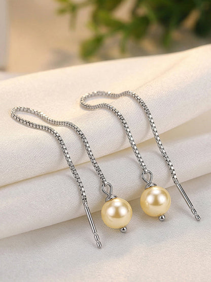 Silver Carey Pearl Sui Dhaga Earrings