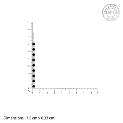 Silver Orlina Noir Sui Dhaga Earrings