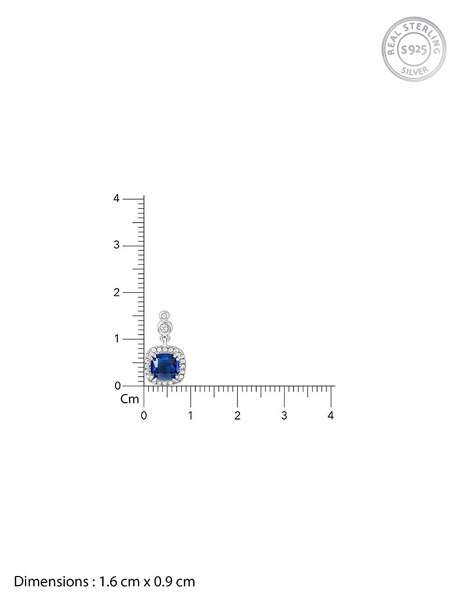 Silver Sapphire Blue Halo Earrings