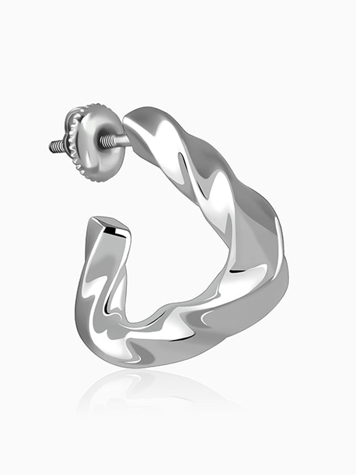 Silver Twisted Story Hoop Earrings