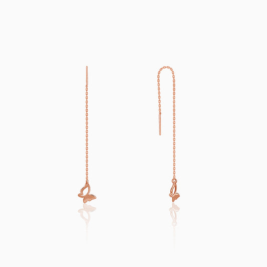 Rose Gold Fluttering Beauty Sui Dhaga Earrings