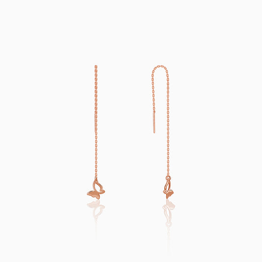 Rose Gold Fluttering Beauty Sui Dhaga Earrings