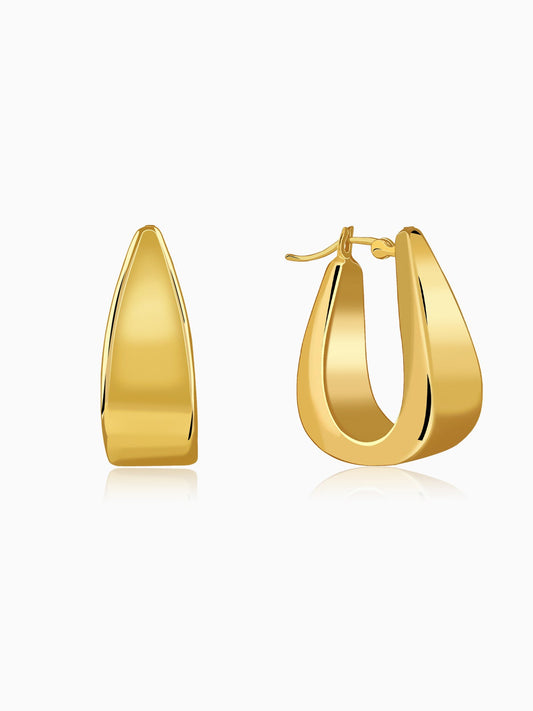Golden Horseshoe Hoop Earrings