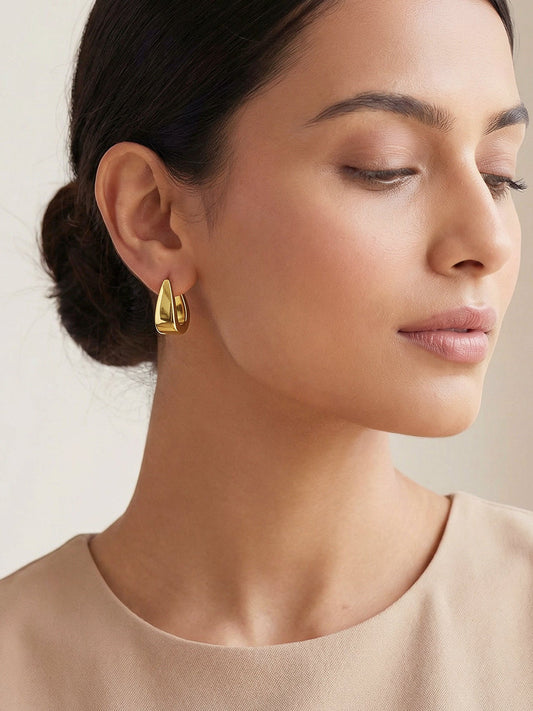 Golden Horseshoe Hoop Earrings