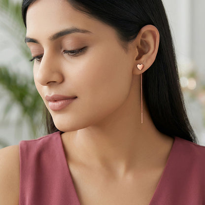 Rose Gold Love Note Sui Dhaga Earrings