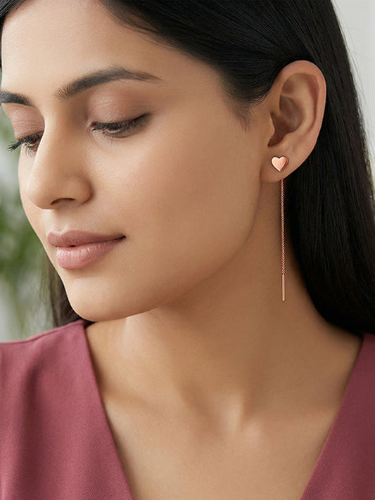 Rose Gold Love Note Sui Dhaga Earrings