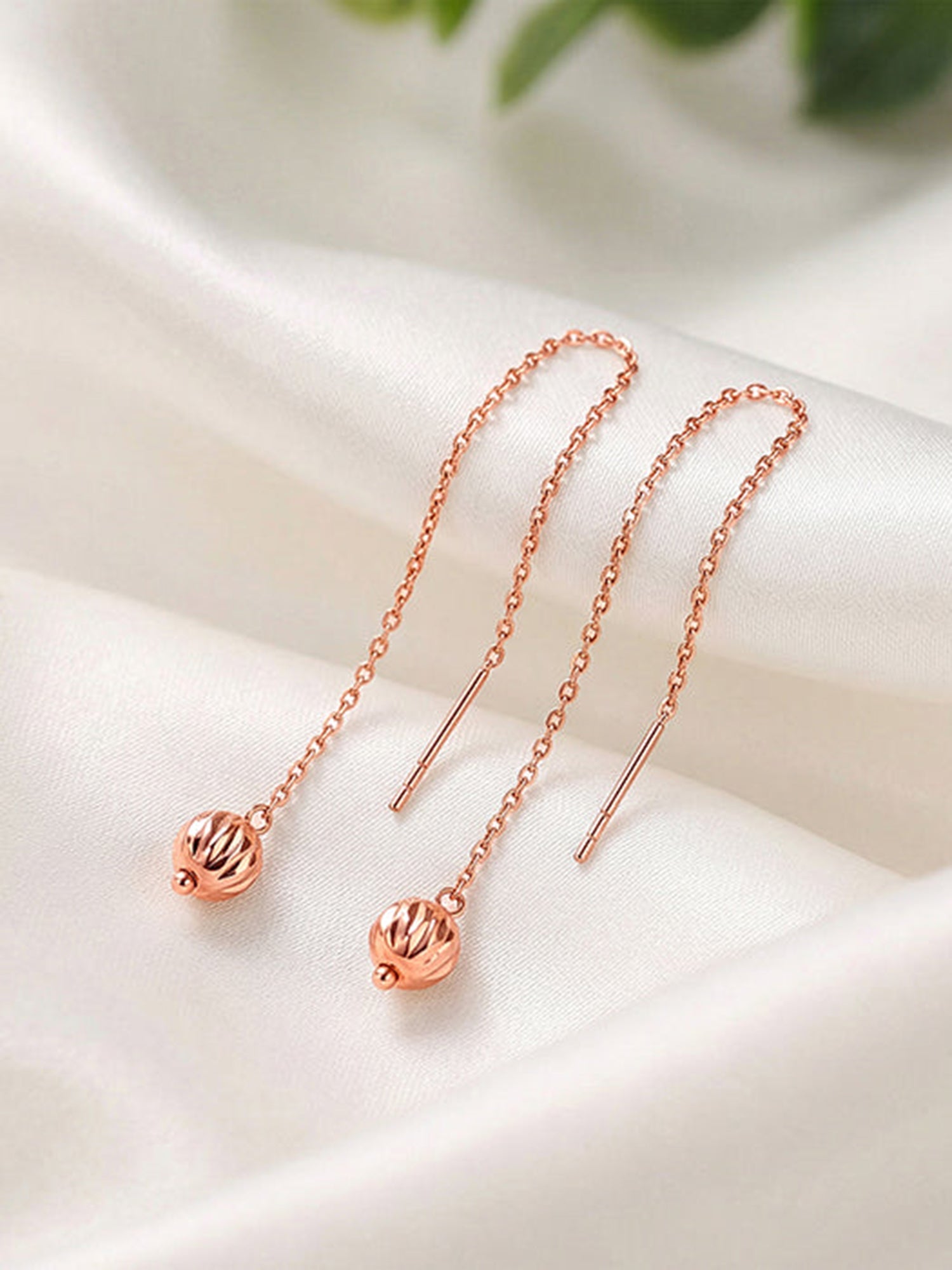 Rose Gold Aperture Sui Dhaga Earrings