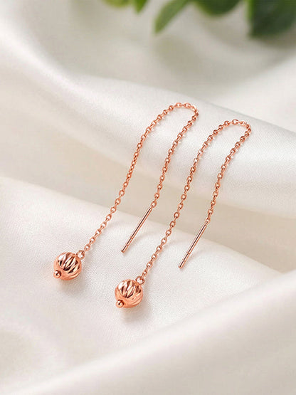 Rose Gold Aperture Sui Dhaga Earrings
