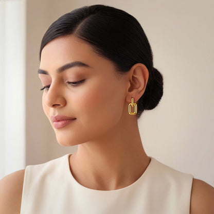 Golden Chunky Loop Hoop Earrings