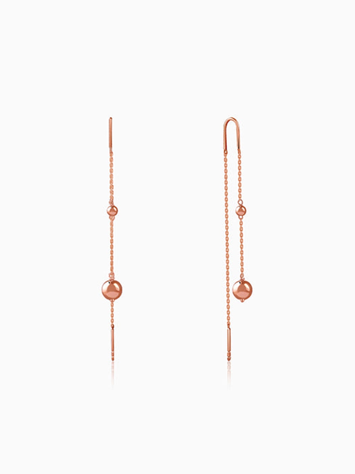 Rose Gold Aurex Beadline Sui Dhaga Earrings