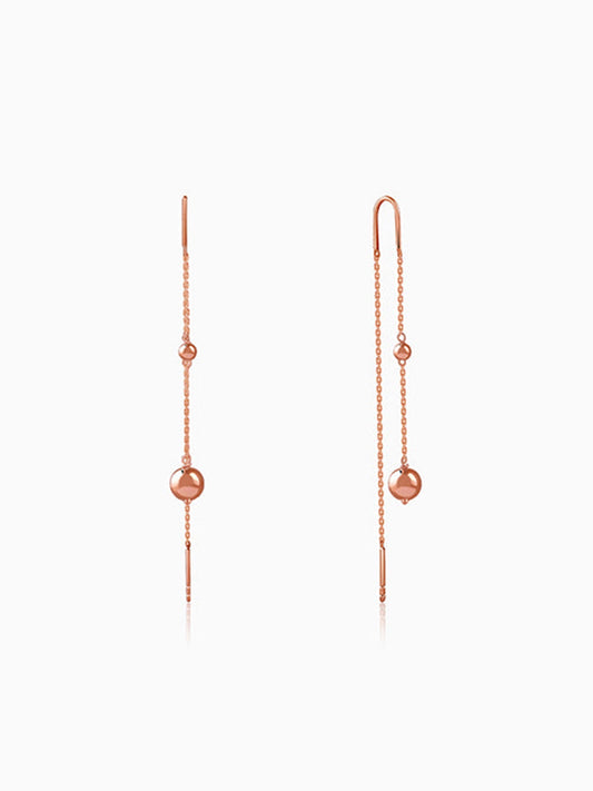 Rose Gold Aurex Beadline Sui Dhaga Earrings