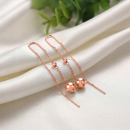 Rose Gold Aurex Beadline Sui Dhaga Earrings