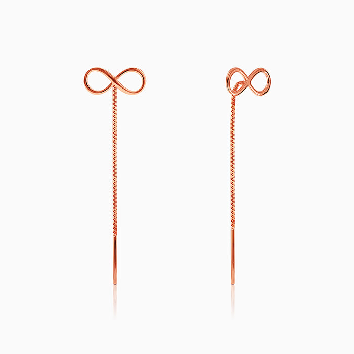 Rose Gold Infinite Threader Earrings