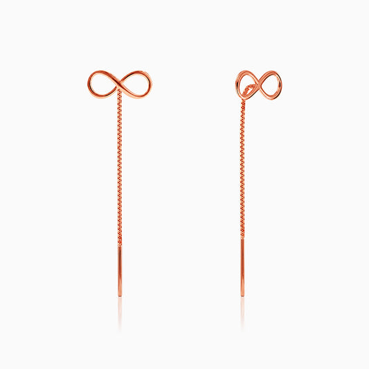 Rose Gold Infinite Threader Earrings