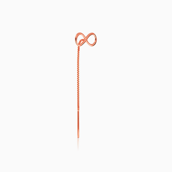 Rose Gold Infinite Threader Earrings