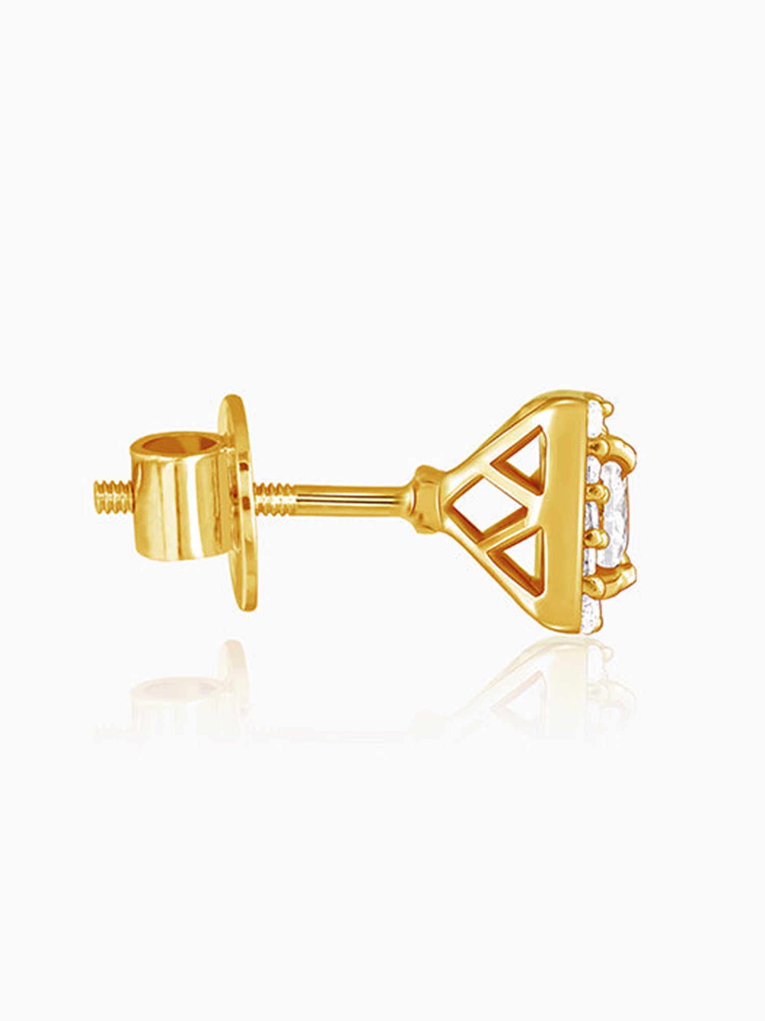 Golden Zircon Square Halo Earrings
